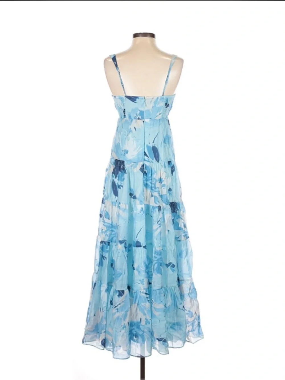 Abercrombie & Fitch Light Blue Floral Smocked Maxi Dress